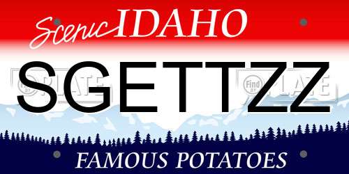 SGETTZZ Idaho License Plate