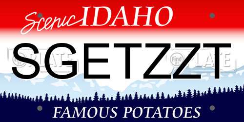 SGETZZT Idaho License Plate