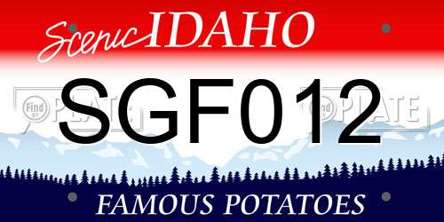 SGF012 Idaho License Plate