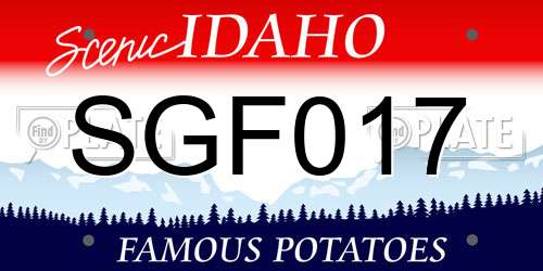 SGF017 Idaho License Plate
