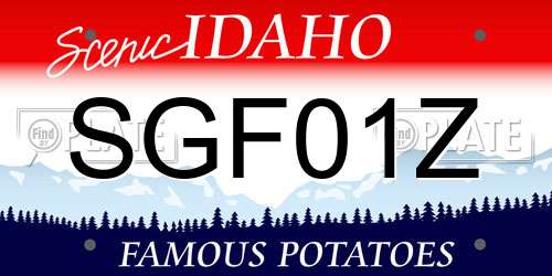 SGF01Z Idaho License Plate
