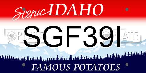 SGF39I Idaho License Plate
