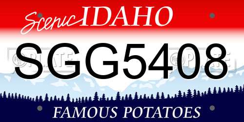 SGG5408 Idaho License Plate