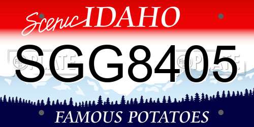 SGG8405 Idaho License Plate
