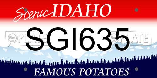 SGI635 Idaho License Plate