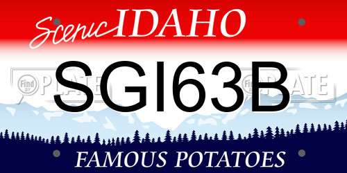 SGI63B Idaho License Plate