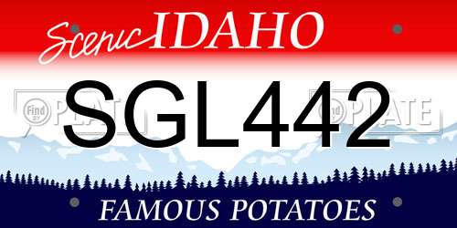 SGL442 Idaho License Plate