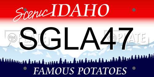 SGLA47 Idaho License Plate