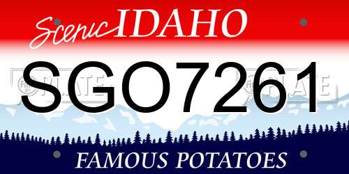 SGO7261 Idaho License Plate
