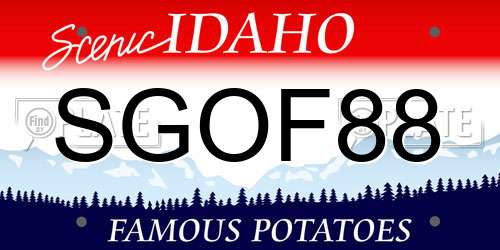 SGOF88 Idaho License Plate