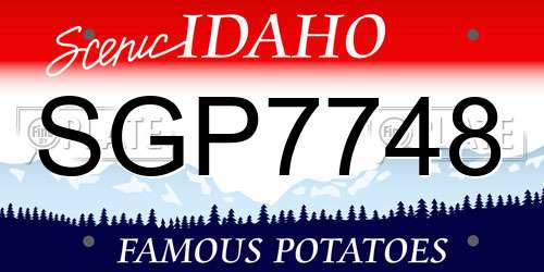 SGP7748 Idaho License Plate