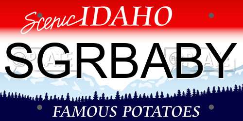 SGRBABY Idaho License Plate