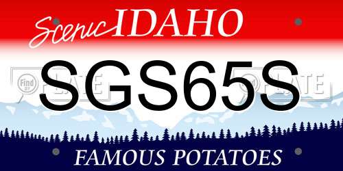 SGS65S Idaho License Plate
