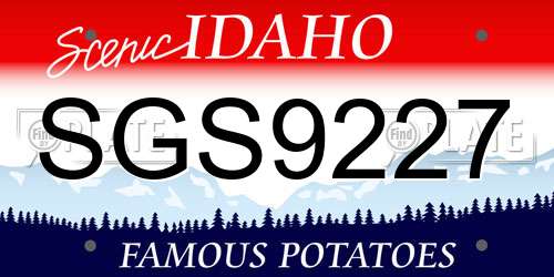 SGS9227 Idaho License Plate