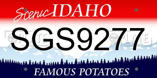 SGS9277 Idaho License Plate