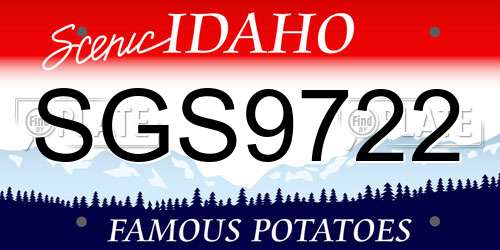 SGS9722 Idaho License Plate