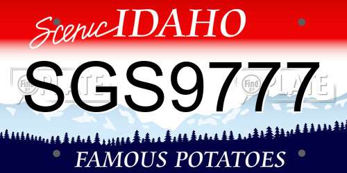 SGS9777 Idaho License Plate