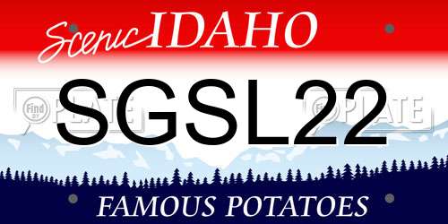 SGSL22 Idaho License Plate