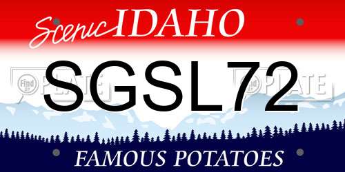 SGSL72 Idaho License Plate