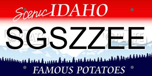 SGSZZEE Idaho License Plate