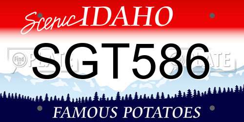SGT586 Idaho License Plate