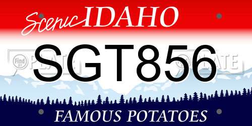 SGT856 Idaho License Plate