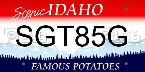 SGT85G Idaho License Plate