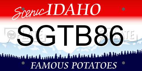 SGTB86 Idaho License Plate