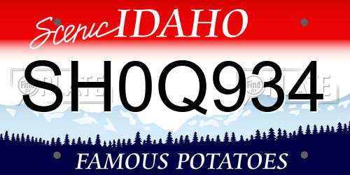 SH0Q934 Idaho License Plate