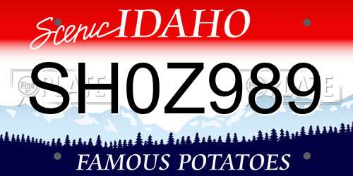SH0Z989 Idaho License Plate