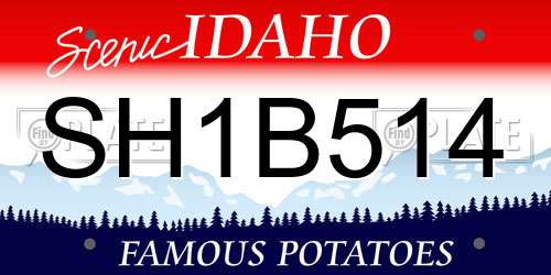 SH1B514 Idaho License Plate