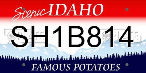 SH1B814 Idaho License Plate
