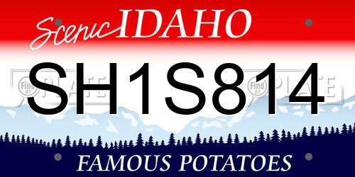 SH1S814 Idaho License Plate