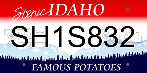 SH1S832 Idaho License Plate