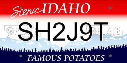 SH2J9T Idaho License Plate