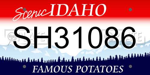 SH31086 Idaho License Plate
