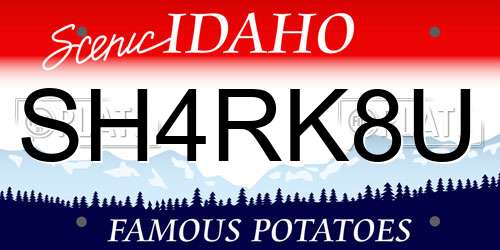 SH4RK8U Idaho License Plate