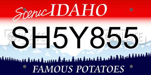 SH5Y855 Idaho License Plate