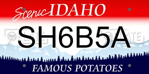 SH6B5A Idaho License Plate