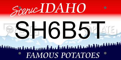SH6B5T Idaho License Plate