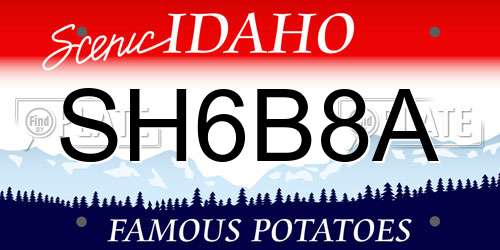 SH6B8A Idaho License Plate