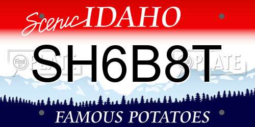 SH6B8T Idaho License Plate