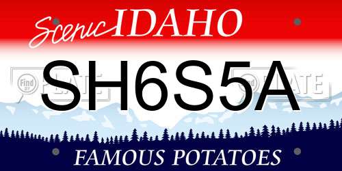 SH6S5A Idaho License Plate