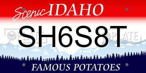 SH6S8T Idaho License Plate