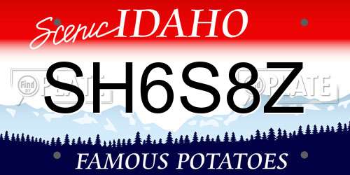 SH6S8Z Idaho License Plate