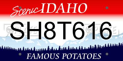 SH8T616 Idaho License Plate