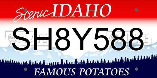 SH8Y588 Idaho License Plate