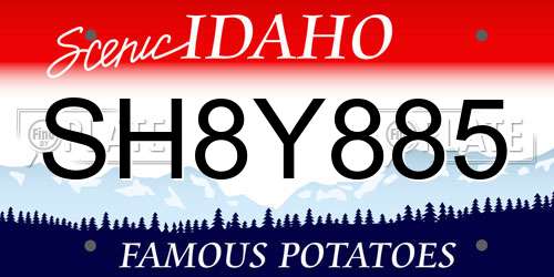 SH8Y885 Idaho License Plate