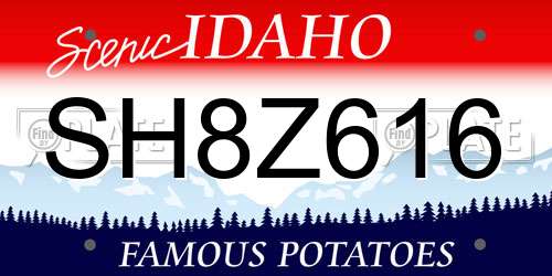SH8Z616 Idaho License Plate