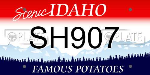 SH907 Idaho License Plate